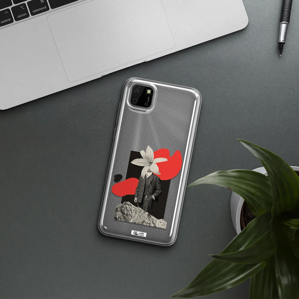 a man in a suit with a flower head Huawei Honor 9S Clear TPU Case