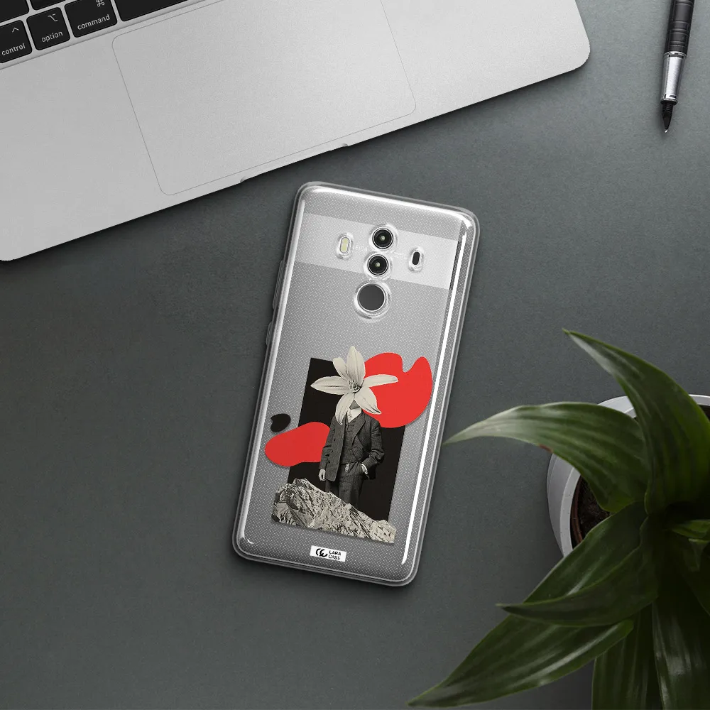 a man in a suit with a flower head Huawei Mate 10 Clear TPU Case