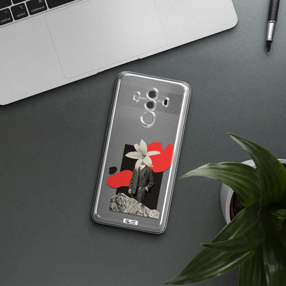 a man in a suit with a flower head Huawei Mate 10 Pro Clear TPU Case