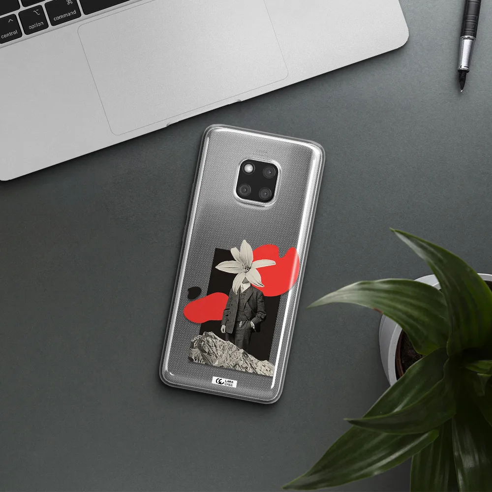 a man in a suit with a flower head Huawei Mate 20 Pro Clear TPU Case