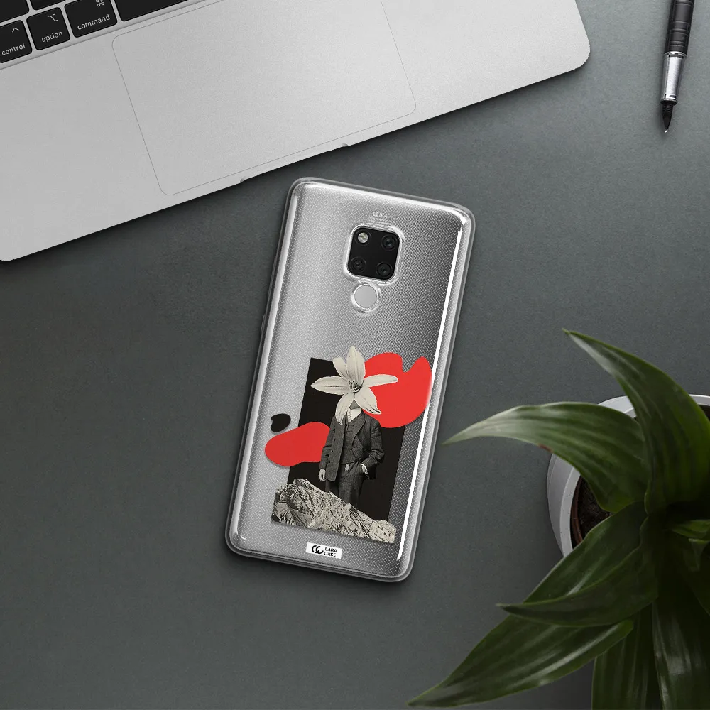 a man in a suit with a flower head Huawei Mate 20X Clear TPU Case