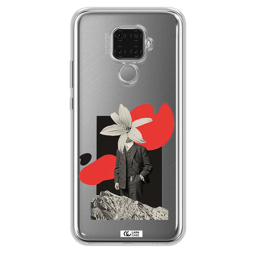 a man in a suit with a flower head Huawei Mate 30 Lite Clear TPU Case