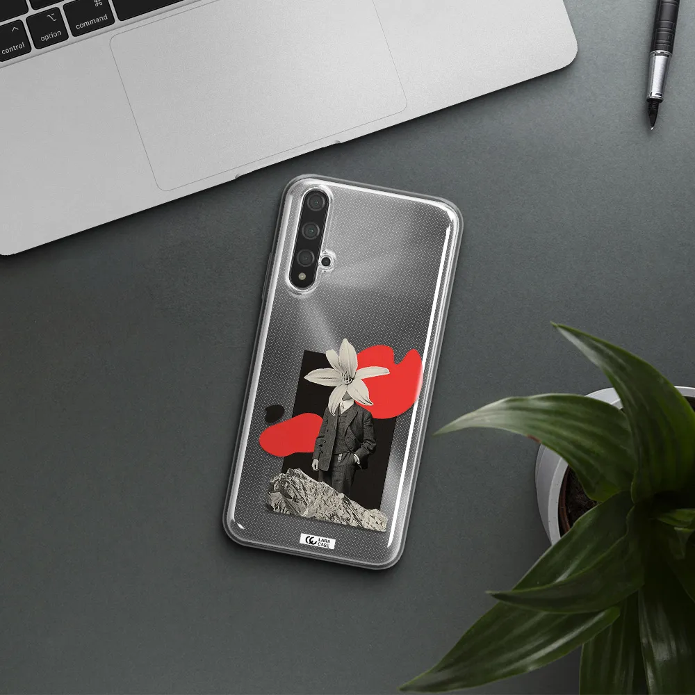 a man in a suit with a flower head Huawei Nova 5t Clear TPU Case