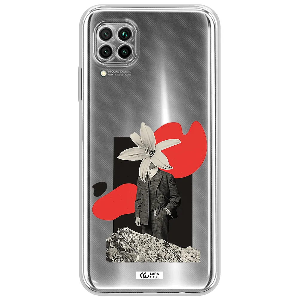 A Man In A Suit With A Flower Head Huawei Nova 7I Clear Tpu Case