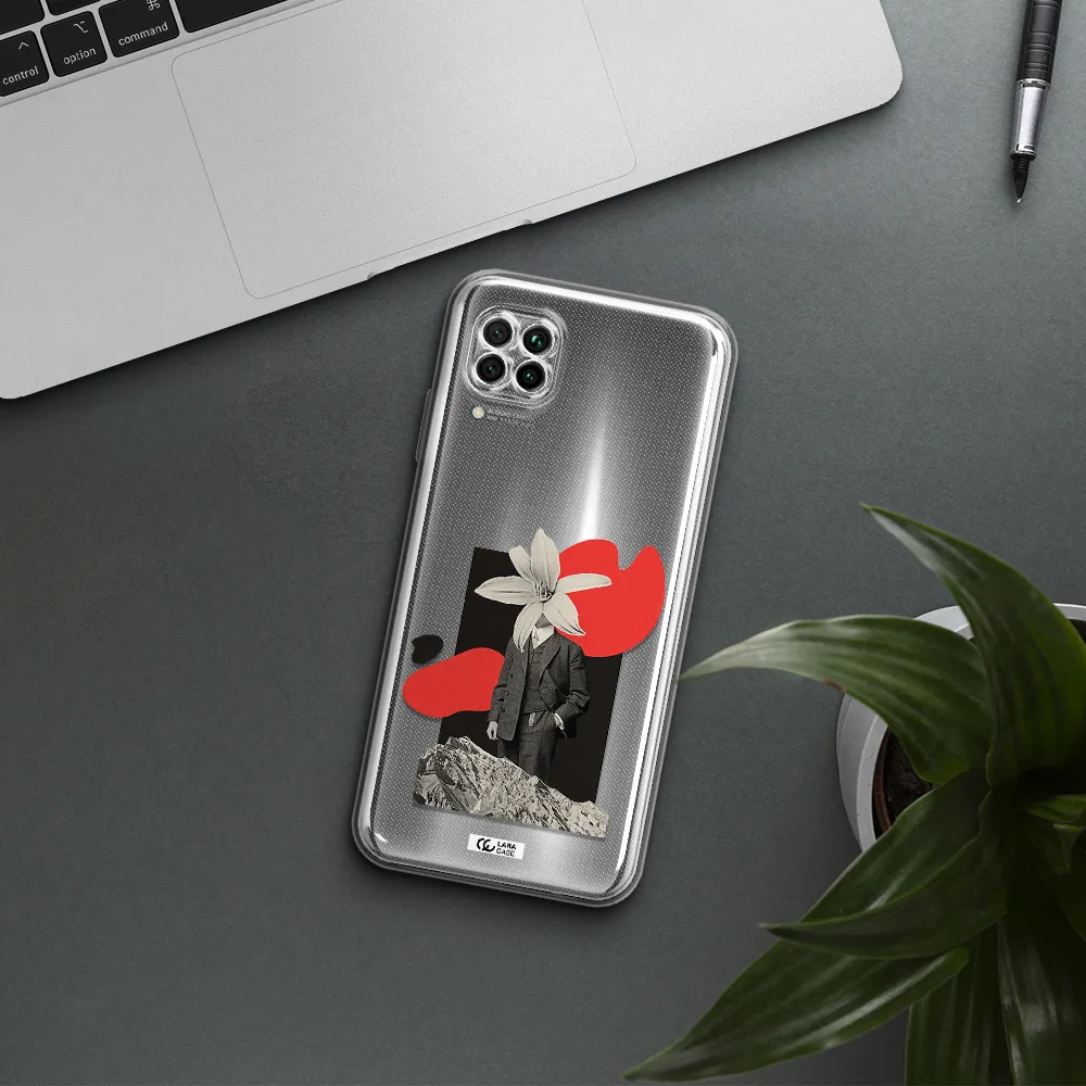 A Man In A Suit With A Flower Head Huawei Nova 7I Clear Tpu Case