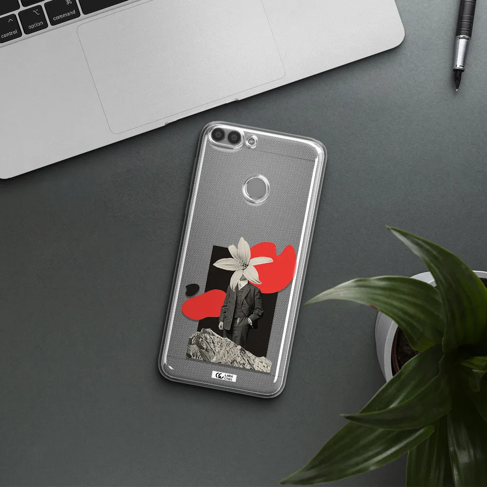 a man in a suit with a flower head Huawei P Smart 2017 Clear TPU Case