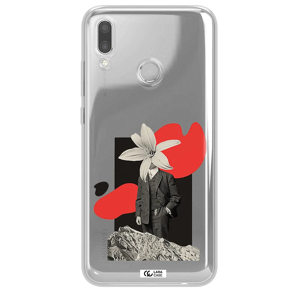a man in a suit with a flower head Huawei P Smart 2019 Clear TPU Case