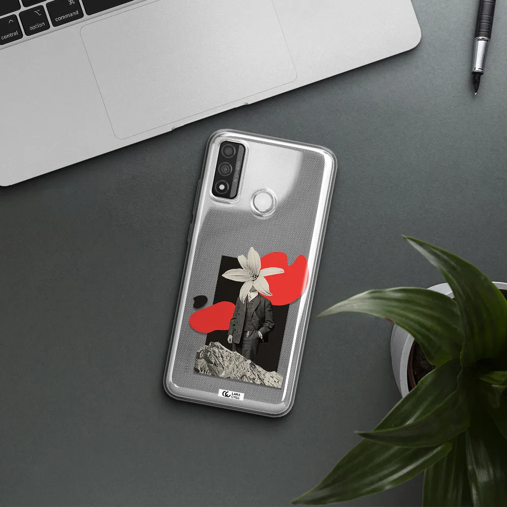 a man in a suit with a flower head Huawei P Smart 2020 Clear TPU Case