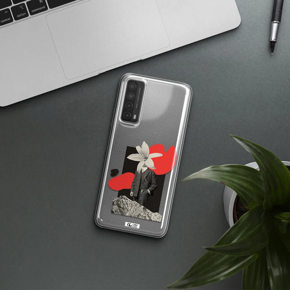 a man in a suit with a flower head Huawei P Smart 2021 Clear TPU Case