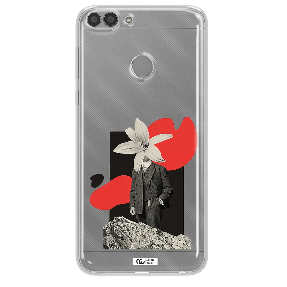 a man in a suit with a flower head Huawei P Smart Clear TPU Case