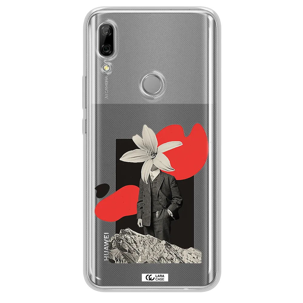 a man in a suit with a flower head Huawei P Smart Z Clear TPU Case
