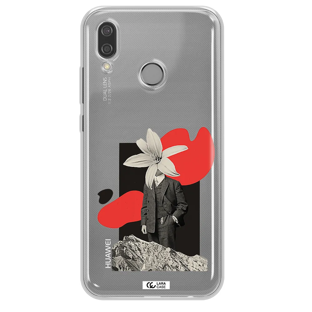 a man in a suit with a flower head Huawei P20 Lite Clear TPU Case