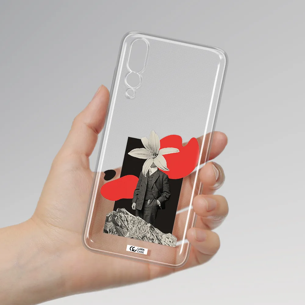 a man in a suit with a flower head Huawei P20 Pro Clear TPU Case