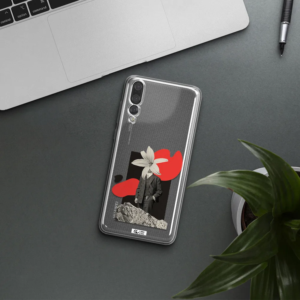 a man in a suit with a flower head Huawei P20 Pro Clear TPU Case
