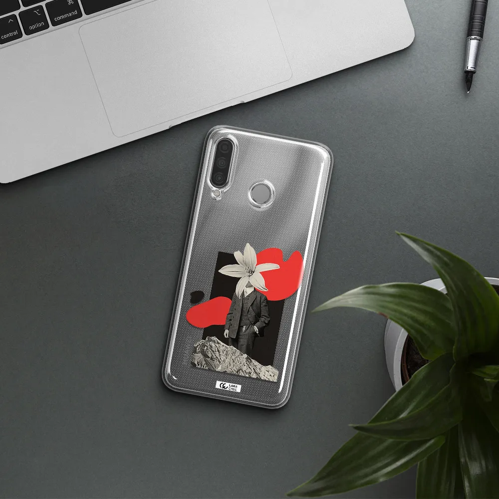 a man in a suit with a flower head Huawei P30 Lite Clear TPU Case