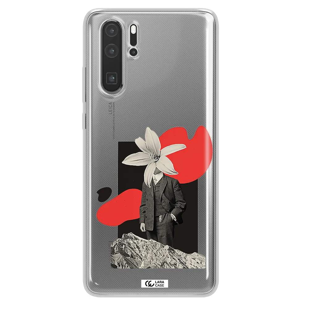 a man in a suit with a flower head Huawei P30 Pro Clear TPU Case