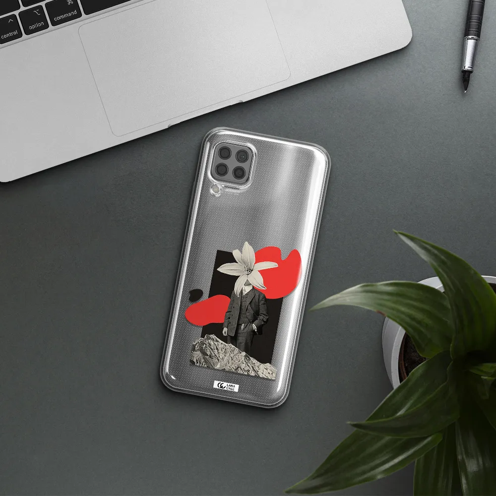 a man in a suit with a flower head Huawei P40 Lite Clear TPU Case