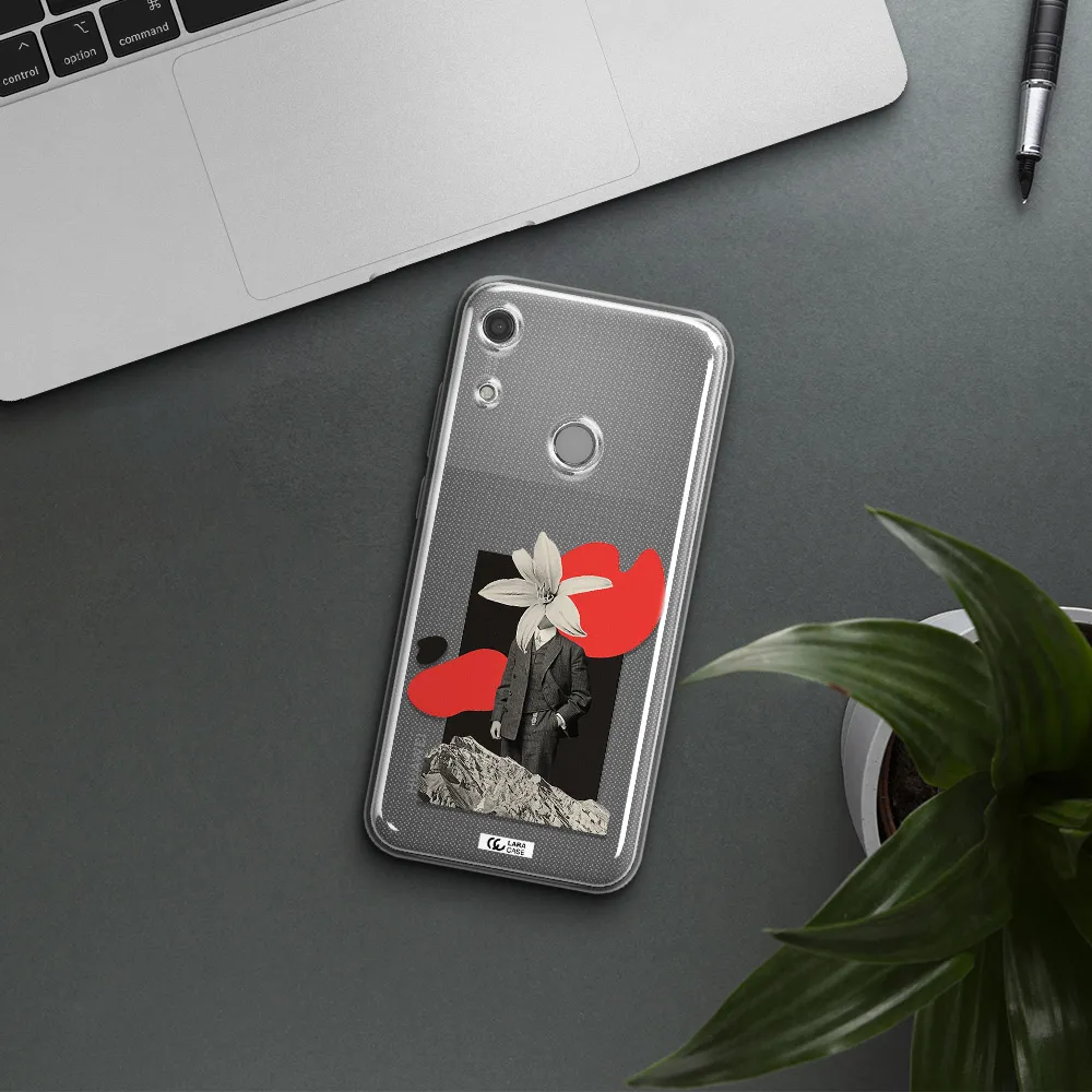 a man in a suit with a flower head Huawei Y6S Clear TPU Case