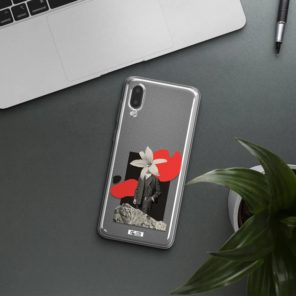 a man in a suit with a flower head Samsung A02 Clear TPU Case