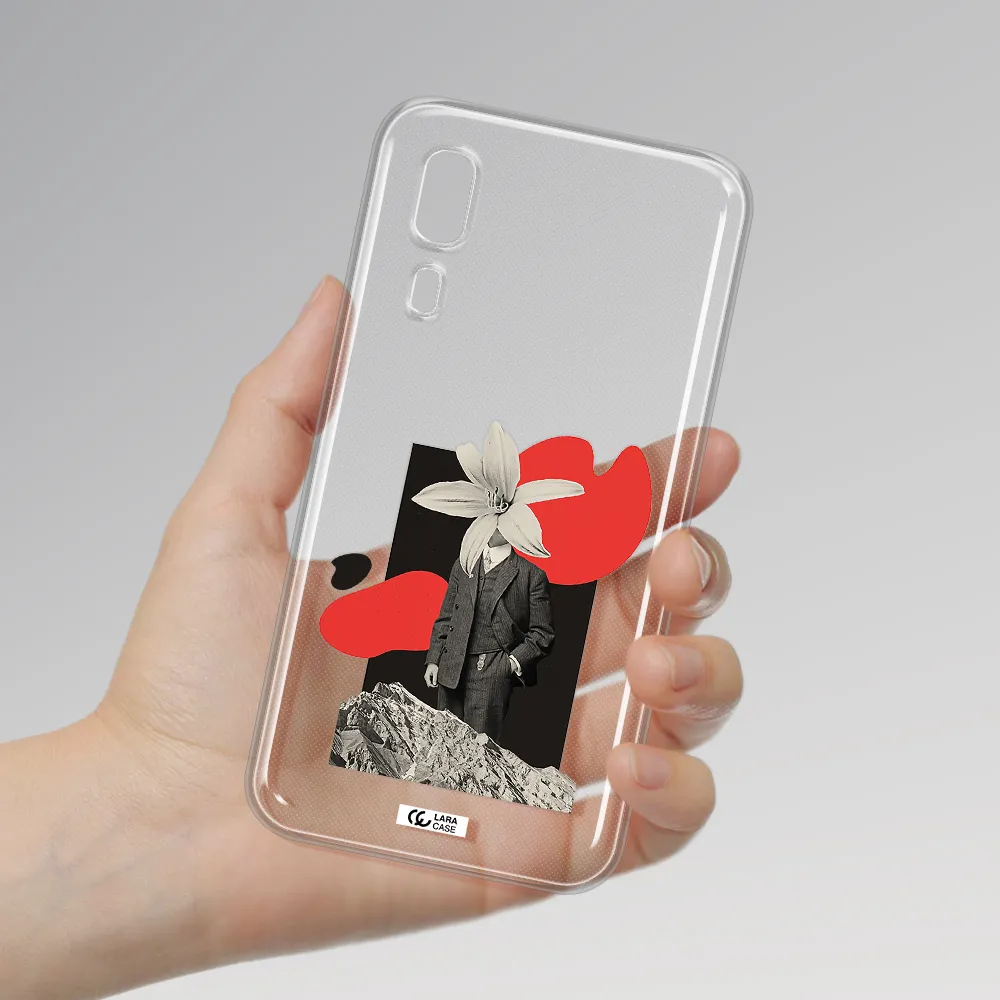 a man in a suit with a flower head Samsung A2 Core Clear TPU Case