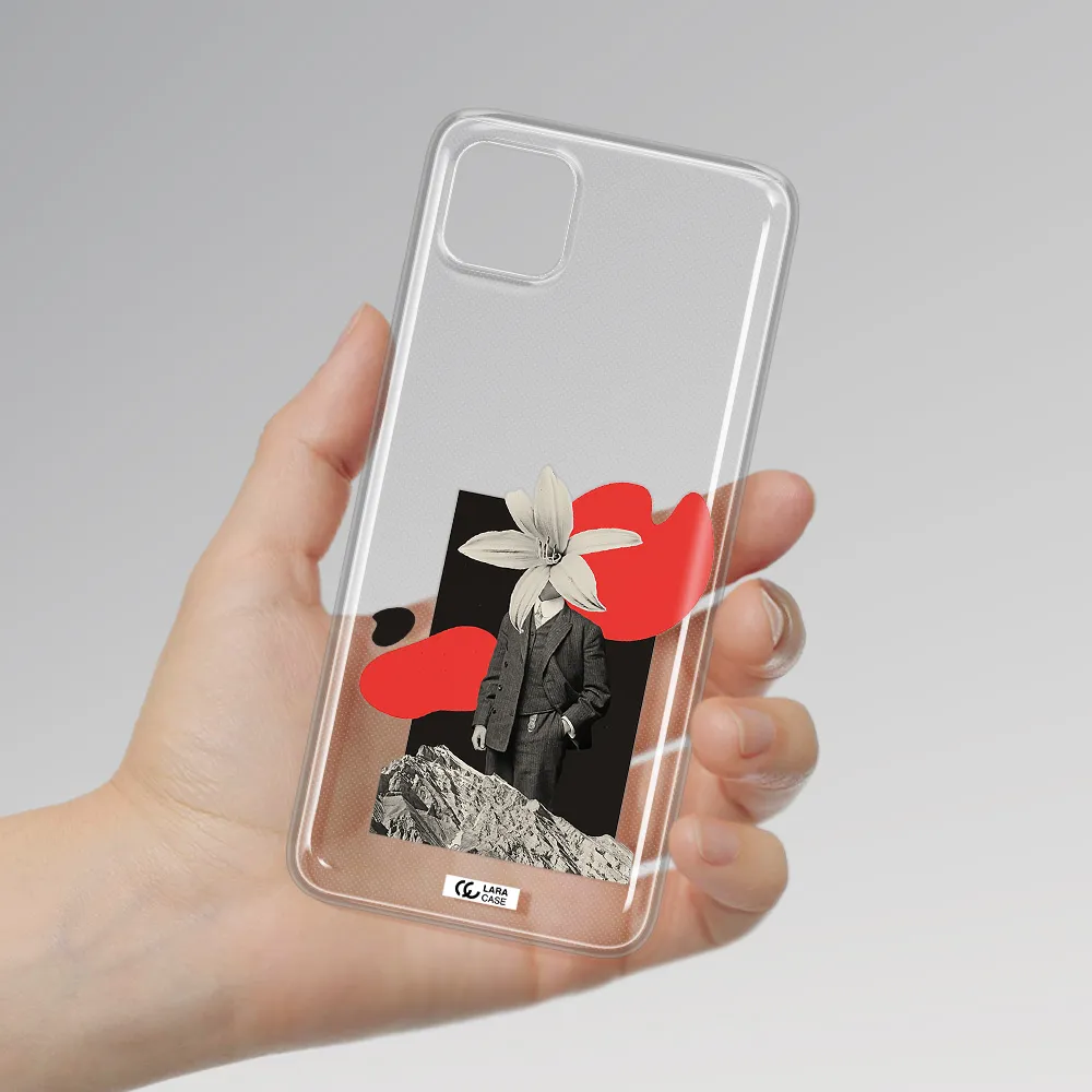 a man in a suit with a flower head Samsung A22 5g Clear TPU Case