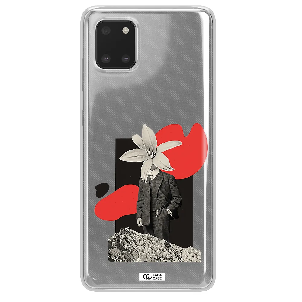 a man in a suit with a flower head Samsung A81 Clear TPU Case