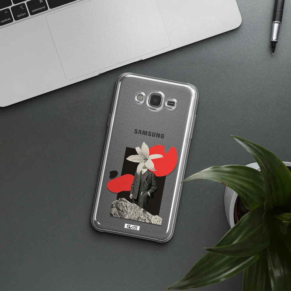 a man in a suit with a flower head Samsung J7 2015 Clear TPU Case