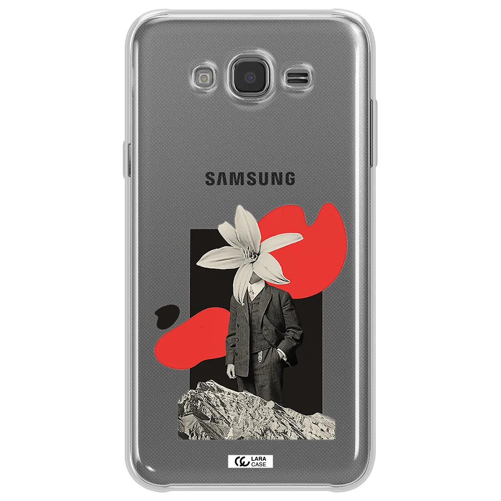 a man in a suit with a flower head Samsung J7 Clear TPU Case