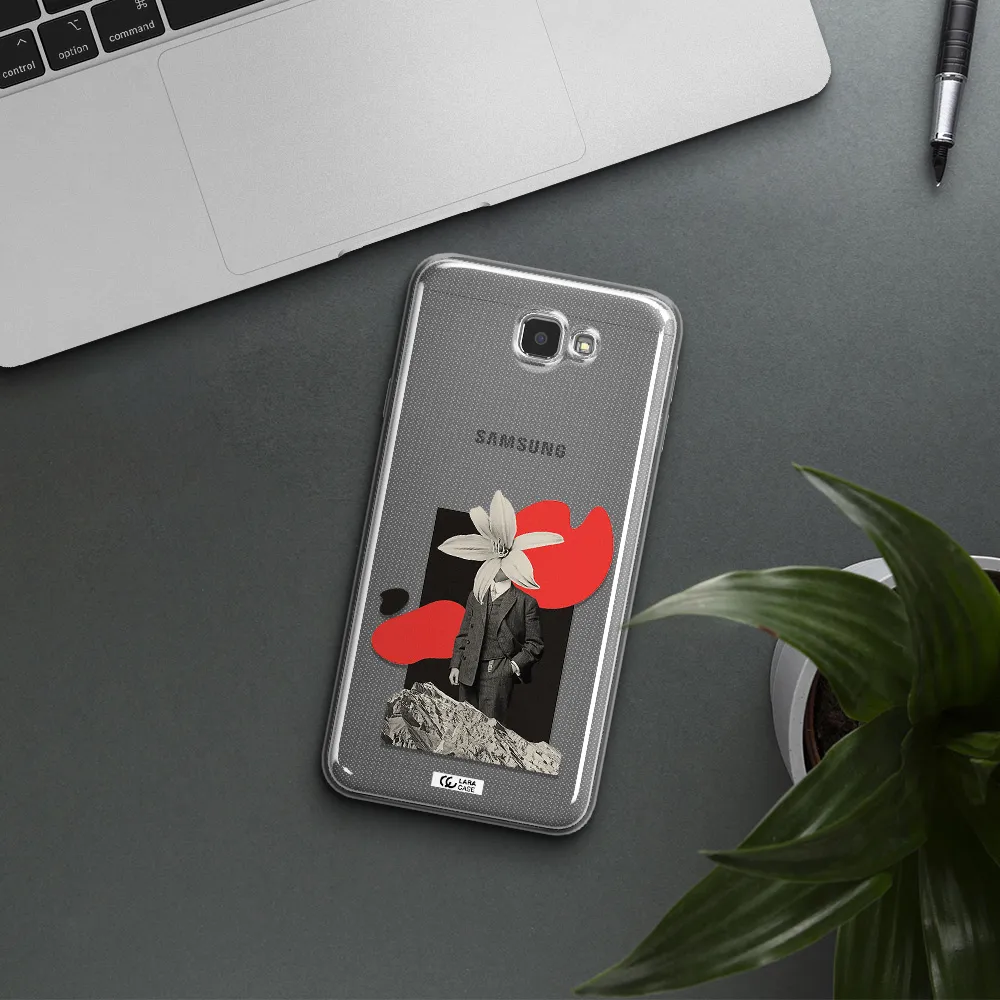 a man in a suit with a flower head Samsung J7 Prim Clear TPU Case