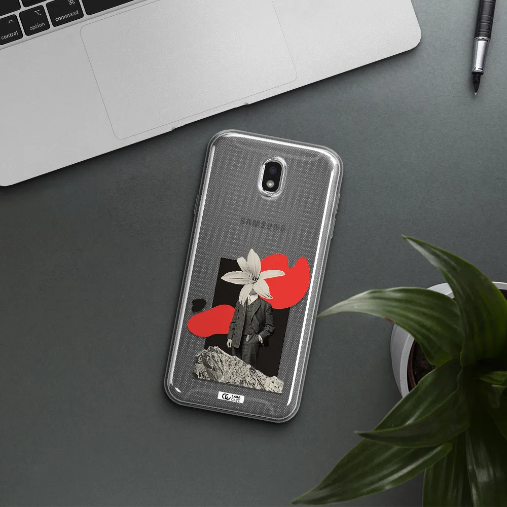 a man in a suit with a flower head Samsung J7 Pro Clear TPU Case