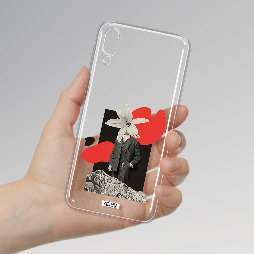 a man in a suit with a flower head Samsung M10 Clear TPU Case