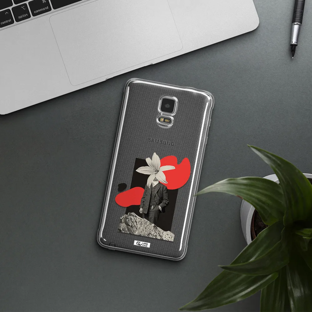 a man in a suit with a flower head Samsung Note 4 Clear TPU Case