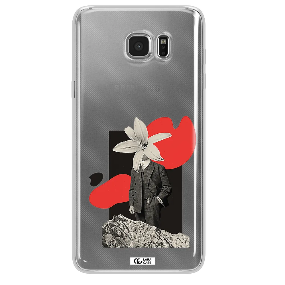 a man in a suit with a flower head Samsung Note 5 Clear TPU Case