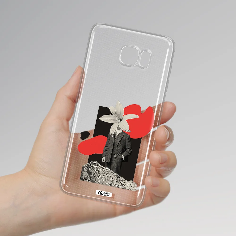 a man in a suit with a flower head Samsung Note 5 Clear TPU Case