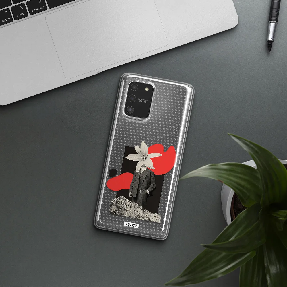 a man in a suit with a flower head Samsung S10 Lite Clear TPU Case