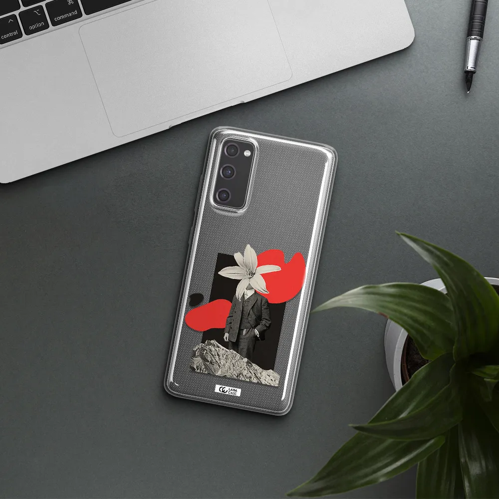 a man in a suit with a flower head Samsung S20 Fe Clear TPU Case