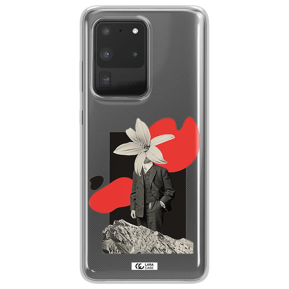 a man in a suit with a flower head Samsung S20 Ultra Clear TPU Case