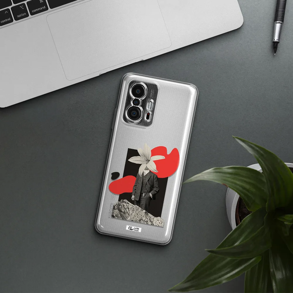 A Man In A Suit With A Flower Head Xiaomi 11T Clear Tpu Case