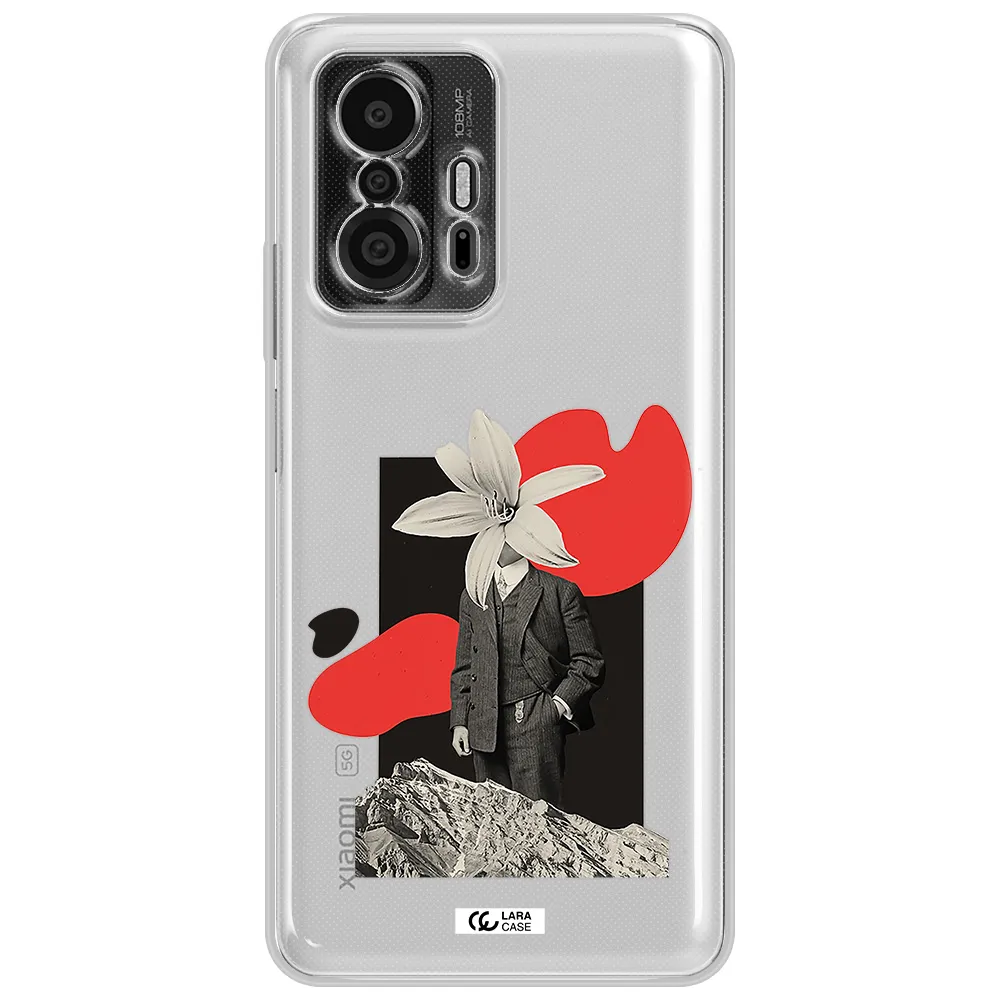A Man In A Suit With A Flower Head Xiaomi 11T Pro Clear Tpu Case