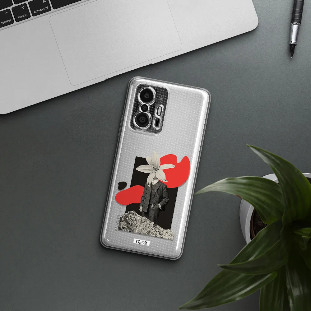 A Man In A Suit With A Flower Head Xiaomi 11T Pro Clear Tpu Case