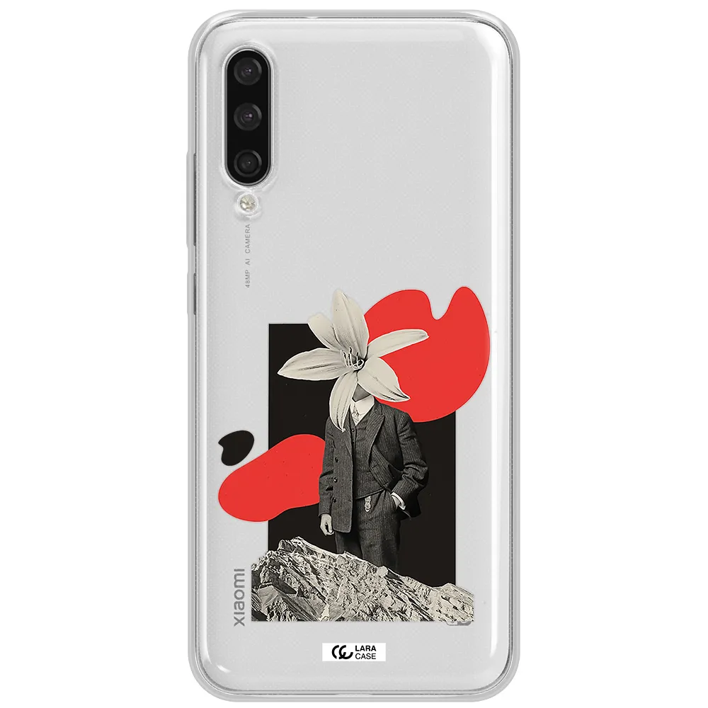 A Man In A Suit With A Flower Head Xiaomi Mi A3 Clear Tpu Case