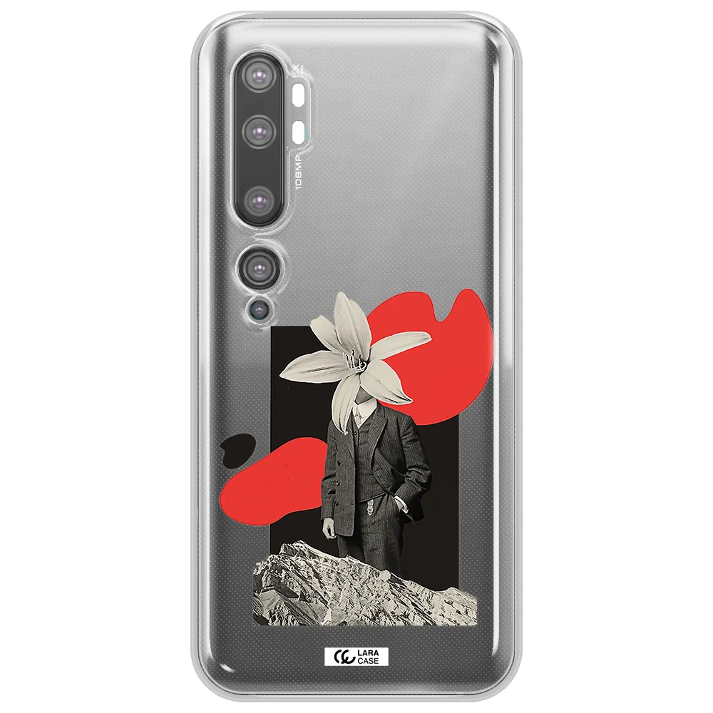 a man in a suit with a flower head Xiaomi Mi Note 10 Clear TPU Case