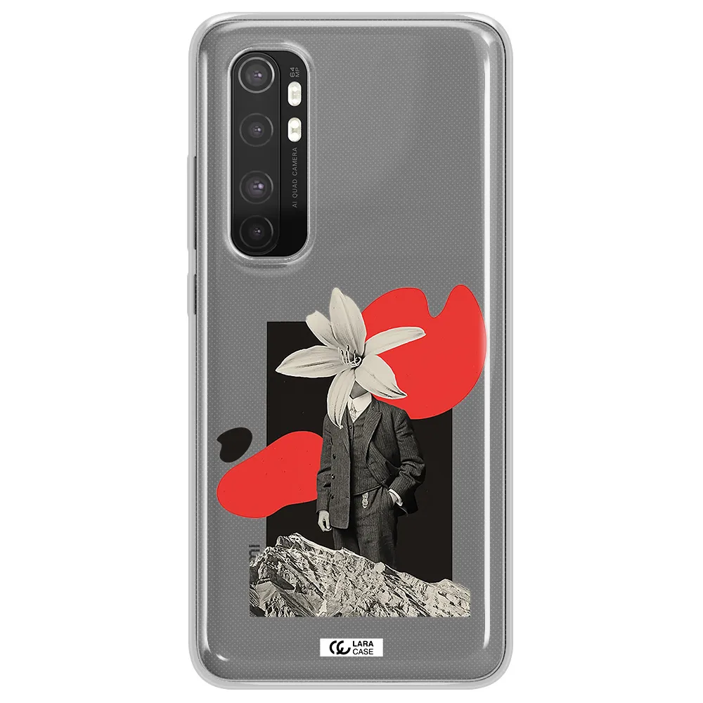 a man in a suit with a flower head Xiaomi Mi Note 10 Lite Clear TPU Case
