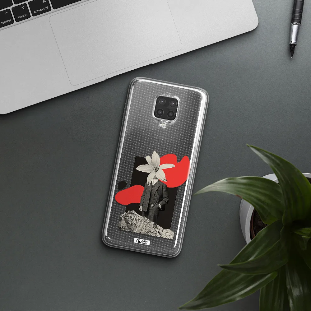 a man in a suit with a flower head Xiaomi Note 9 Pro Clear TPU Case