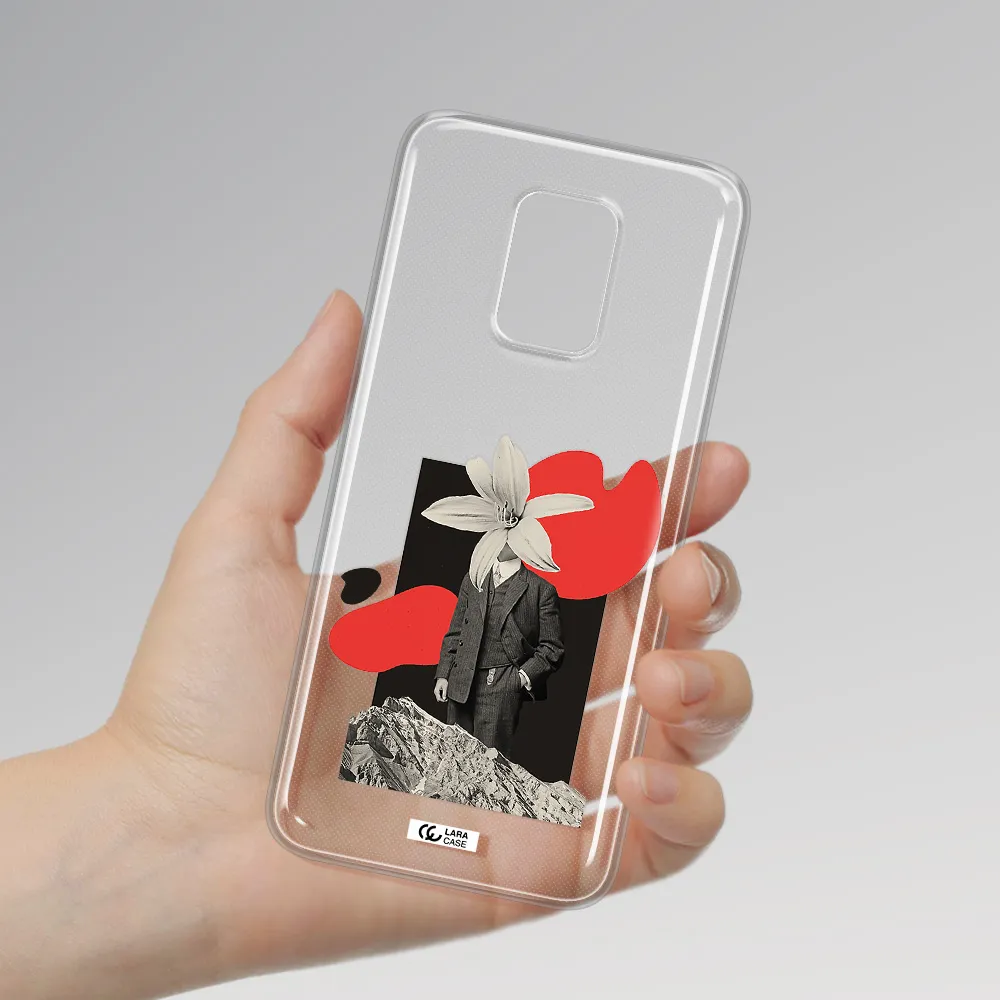 a man in a suit with a flower head Xiaomi Note 9S Clear TPU Case