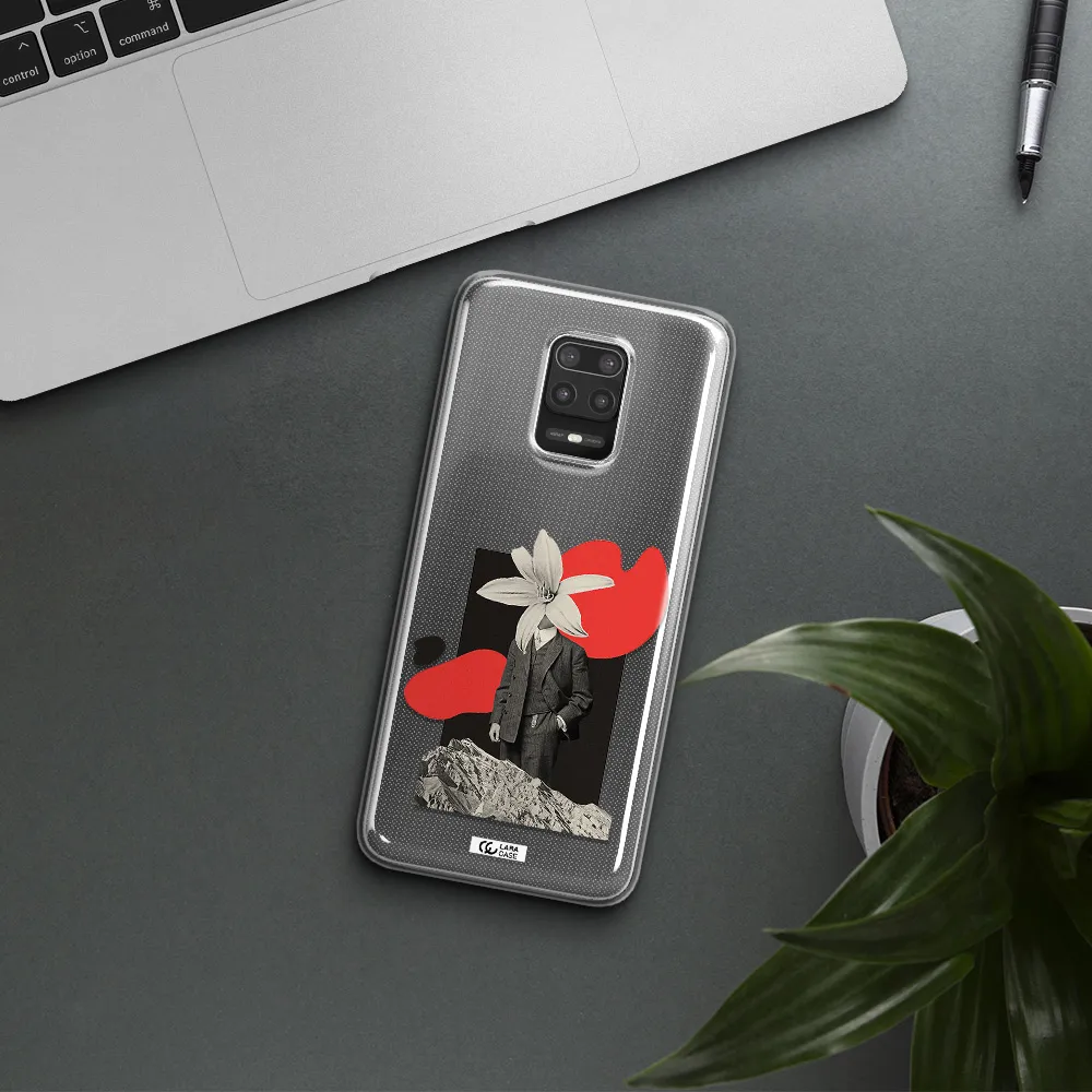 a man in a suit with a flower head Xiaomi Note 9S Clear TPU Case