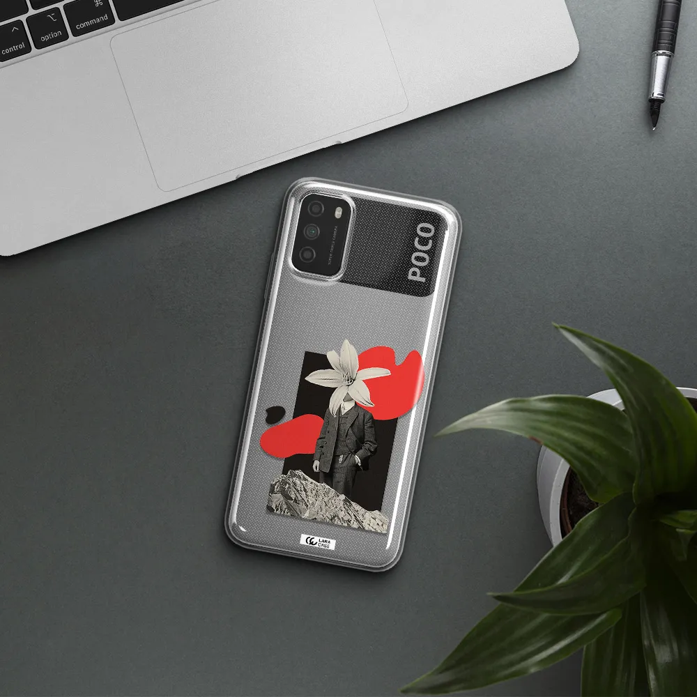a man in a suit with a flower head Xiaomi Poco M3 Clear TPU Case