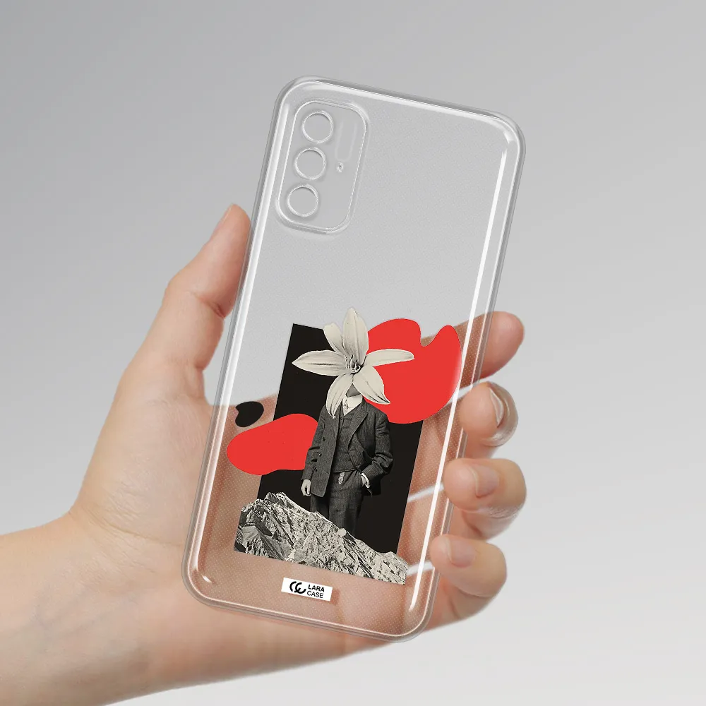 A Man In A Suit With A Flower Head Xiaomi Poco M4 Pro 5G Clear Tpu Case