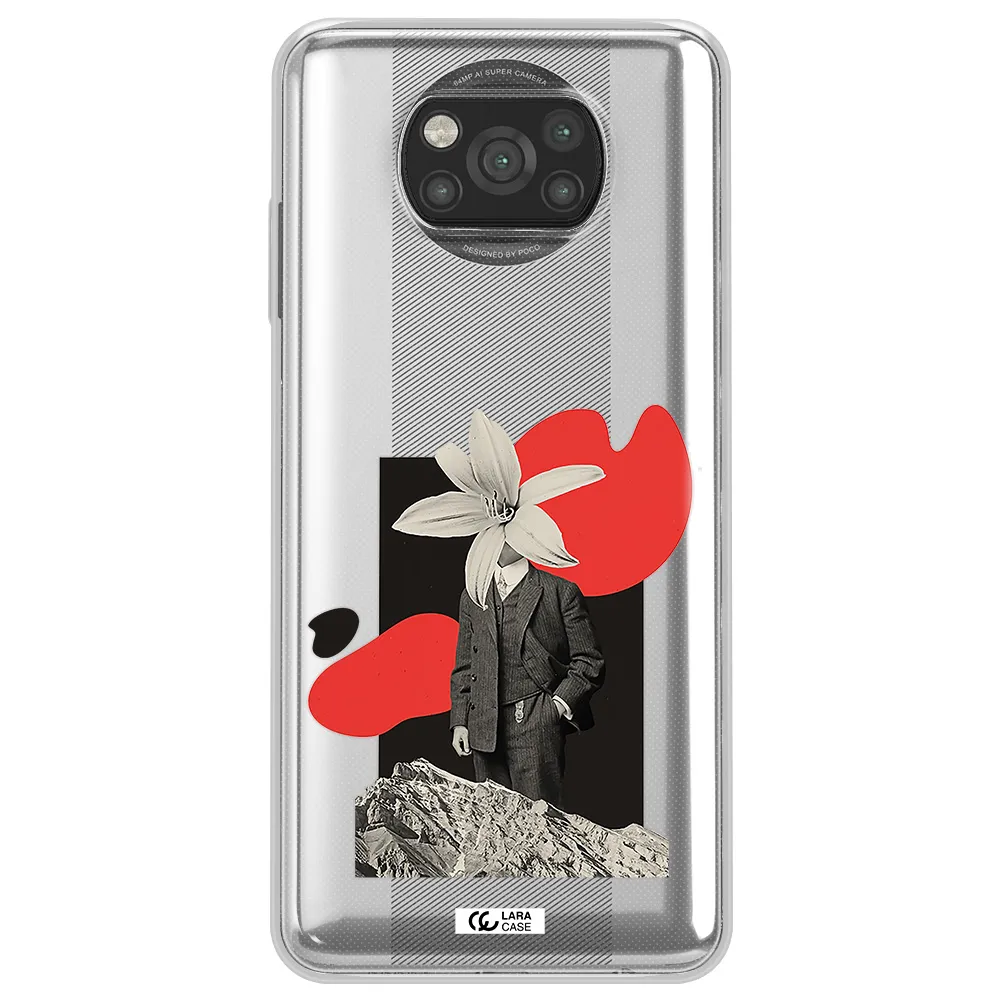 a man in a suit with a flower head Xiaomi Poco X3 Clear TPU Case