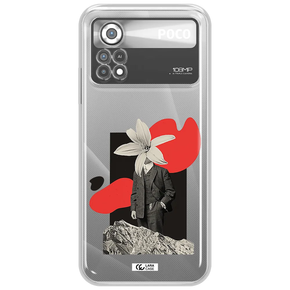 a man in a suit with a flower head Xiaomi Poco X4 Pro Clear TPU Case